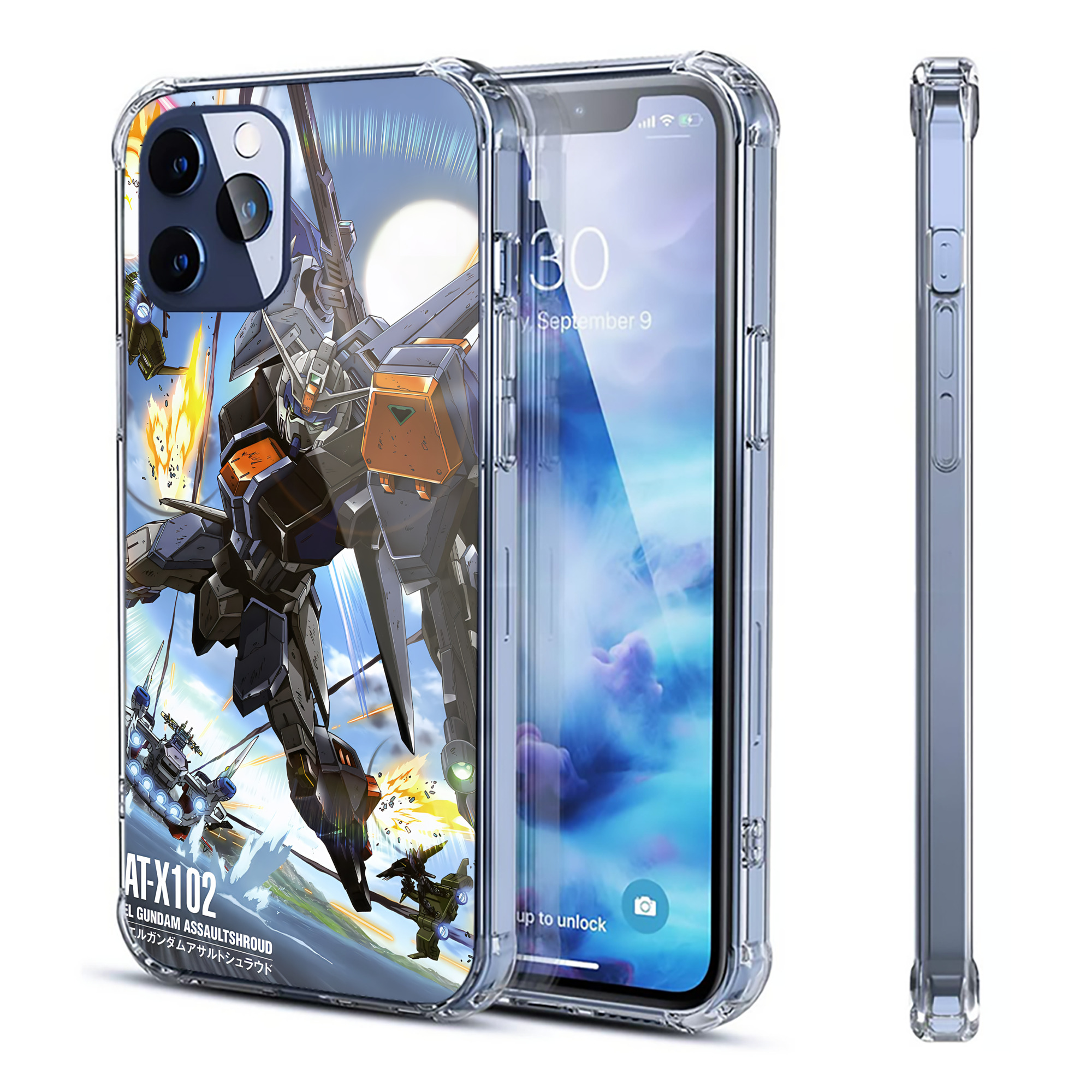 （画像用） 機動戦士ガンダム Mobile Suit Gundam 【iPhone 12シリーズ対応】透明スマホケース（クリアソフトケース）
